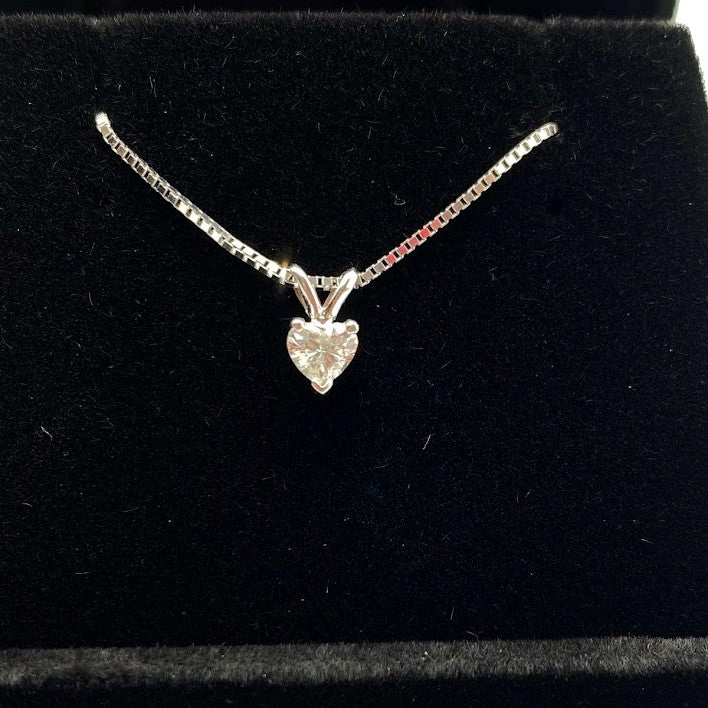 14K Heart Cut Diamond Necklace
