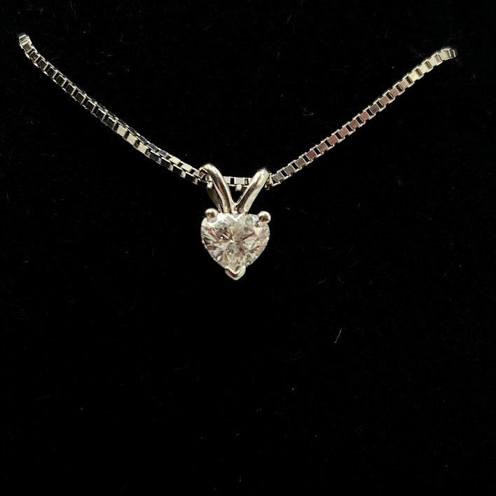 14K Heart Cut Diamond Necklace
