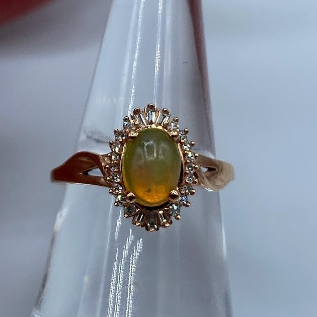 10K Opal and Diamond Ring