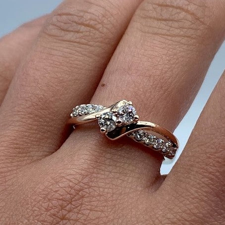 Two Stone, Two Tone Diamond Ring