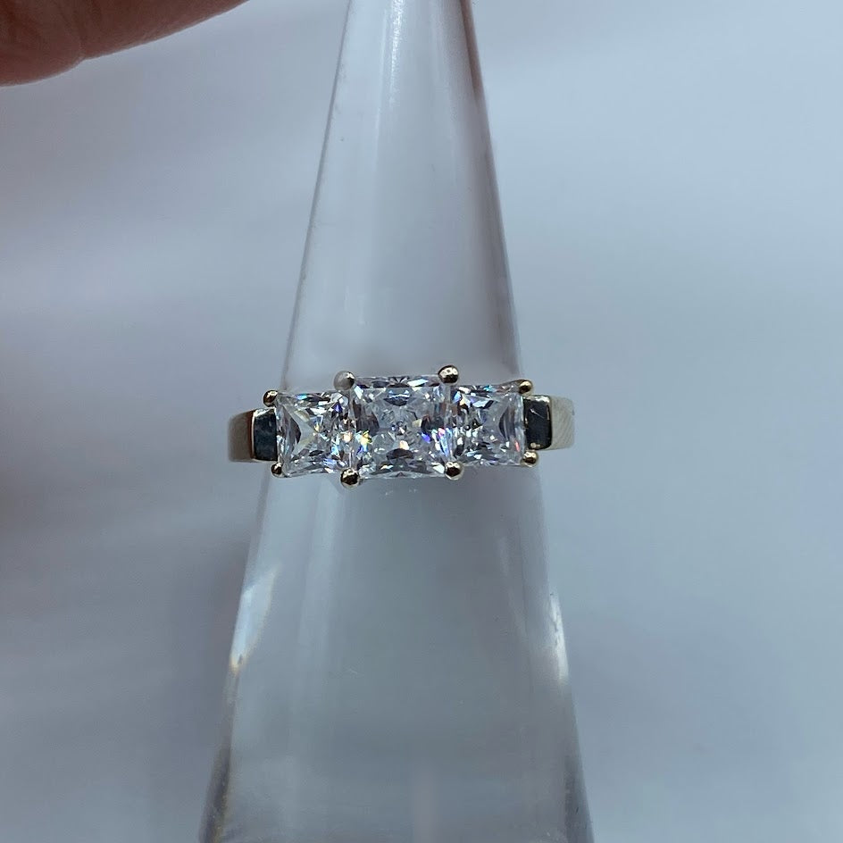 14K Past, Present. Future Cubic Zirconia Ring
