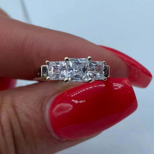 Three-stone CZ Ring