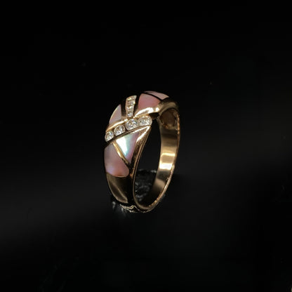 MOP Inlay & Diamond Ring