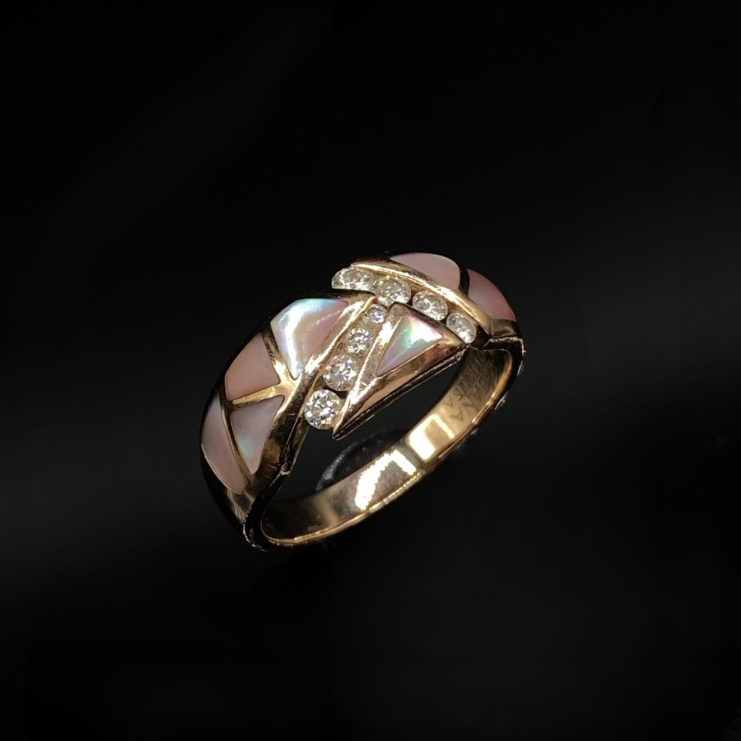 MOP Inlay & Diamond Ring
