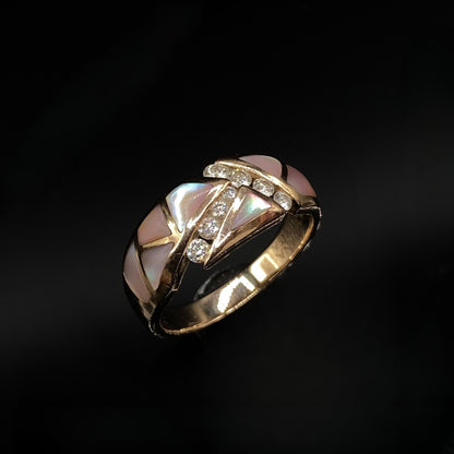 MOP Inlay & Diamond Ring