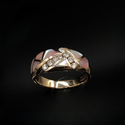 MOP Inlay & Diamond Ring