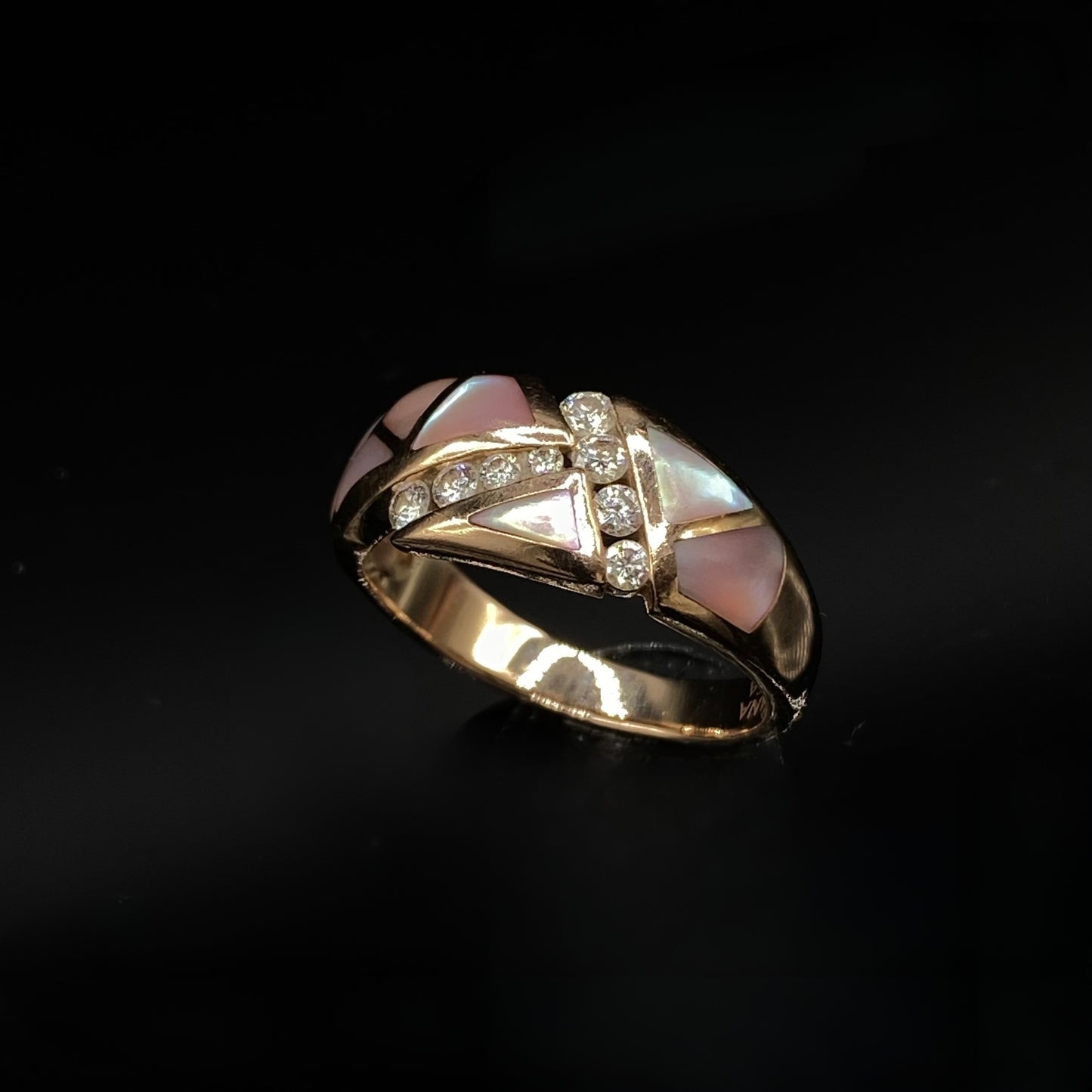 MOP Inlay & Diamond Ring